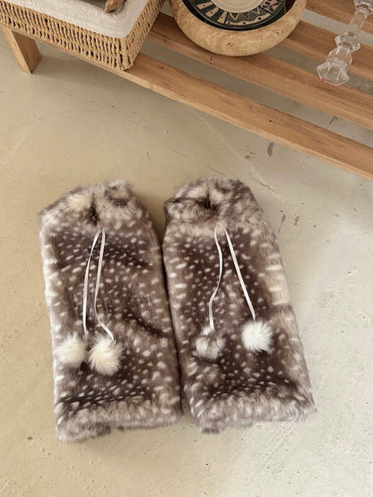 Fawn girl furry leg warmers