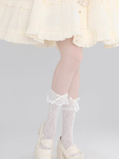Floral lace lolita socks