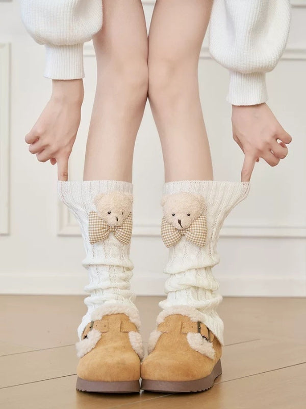 Fluffy bear leg warmers