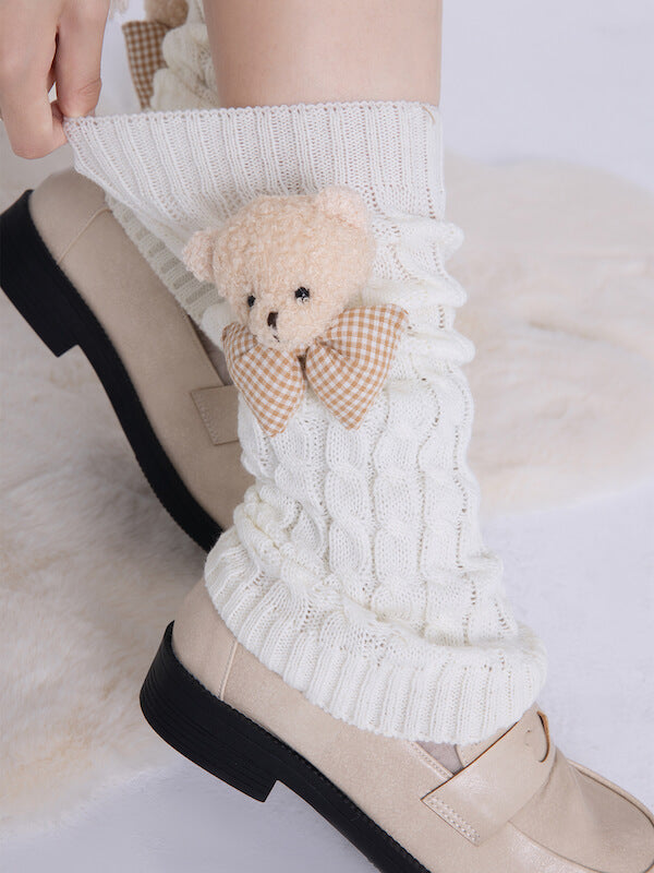 Fluffy bear leg warmers