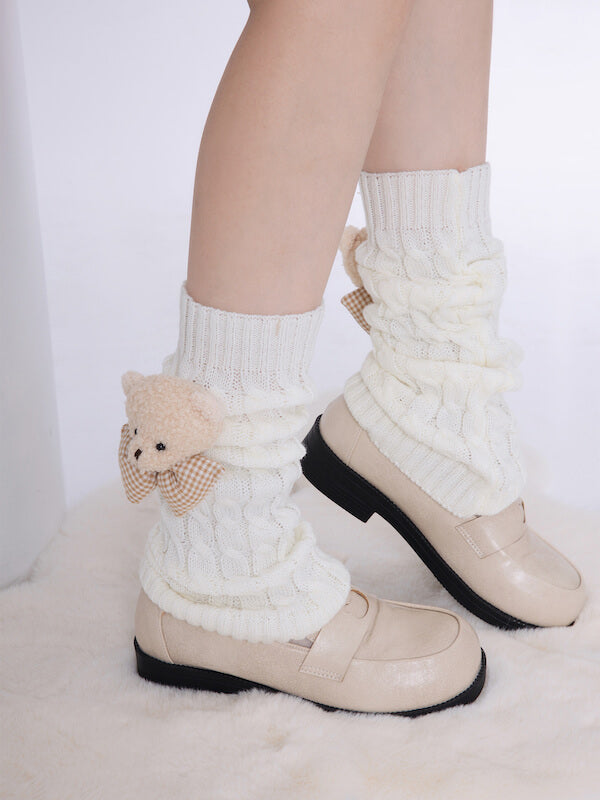 Fluffy bear leg warmers