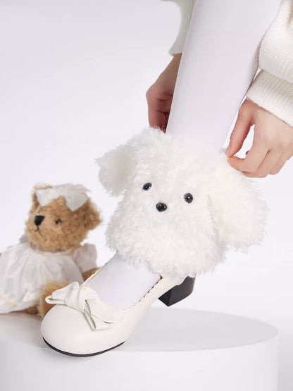 Fluffy puppy leg warmers