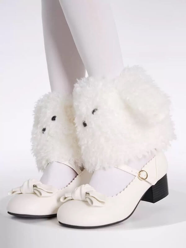 Fluffy puppy leg warmers