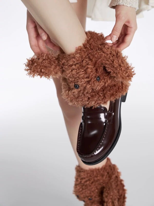 Fluffy puppy leg warmers