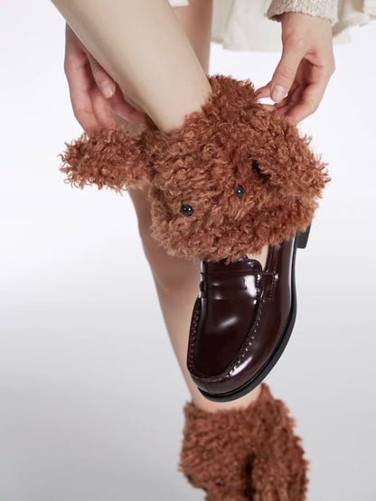 Fluffy puppy leg warmers