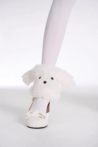 Fluffy puppy leg warmers
