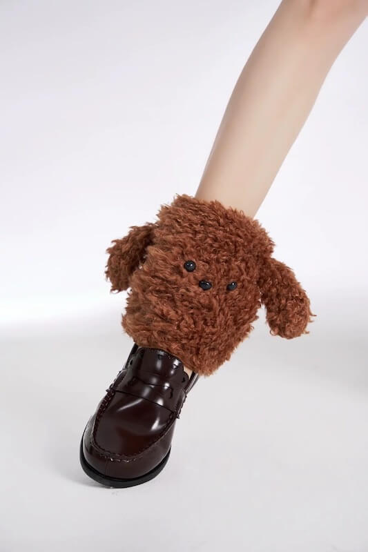 Fluffy puppy leg warmers