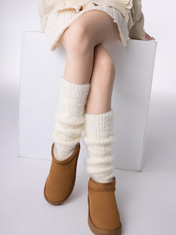 Fluffy warm leg warmers