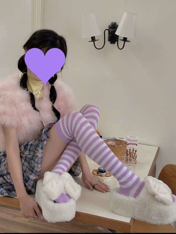 Girl candy stripe stockings