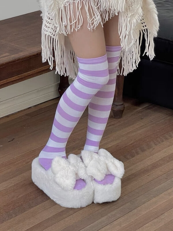 White Purple - Wide stripes