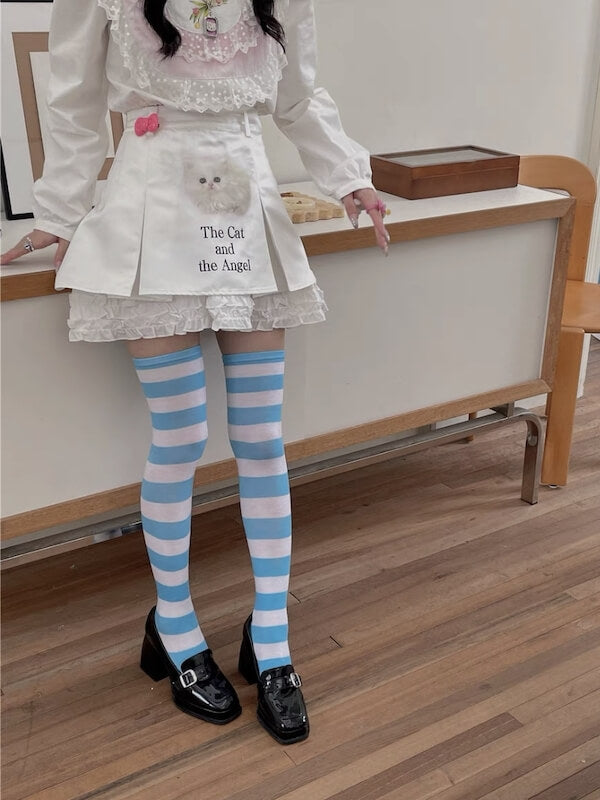 Blue White - Wide stripes
