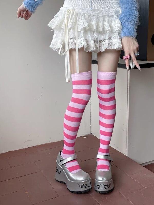 Hot Pink Pink - Wide stripes
