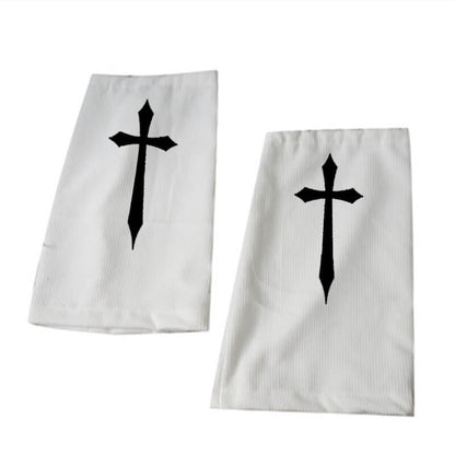 Goth cross leg warmers