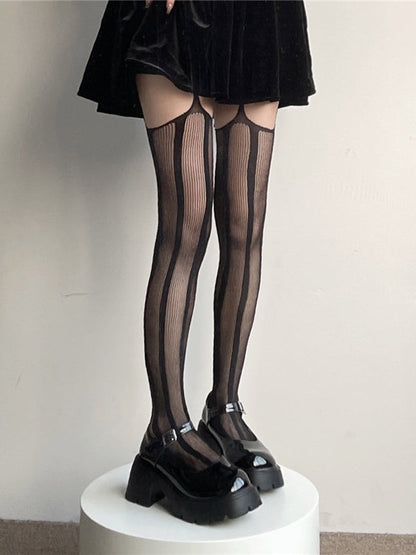 Goth hollow-out tights