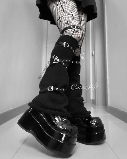 Punk hearts leg warmers
