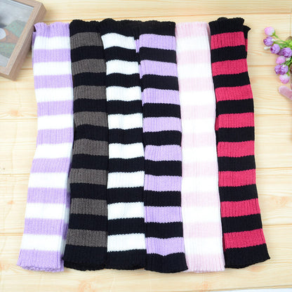 Harajuku girl mix stripes leg warmers