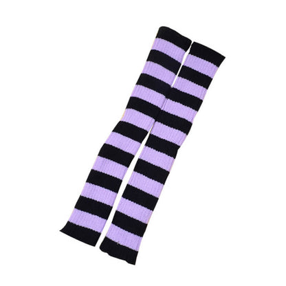Harajuku girl mix stripes leg warmers