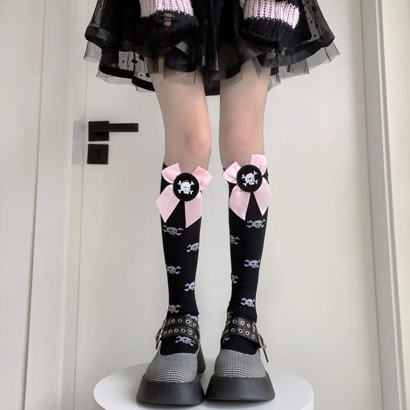 Black with White Skull