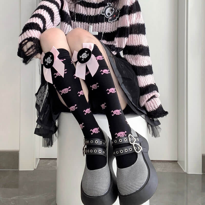 Black with Pink Skull