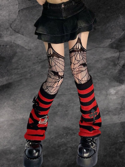 Harajuku pins spider leg warmers