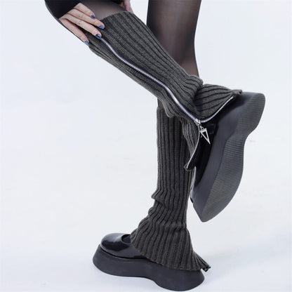Punk lolita zipper leg warmer