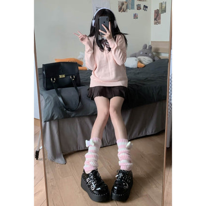 Harajuku y2k bone stripes leg warmers