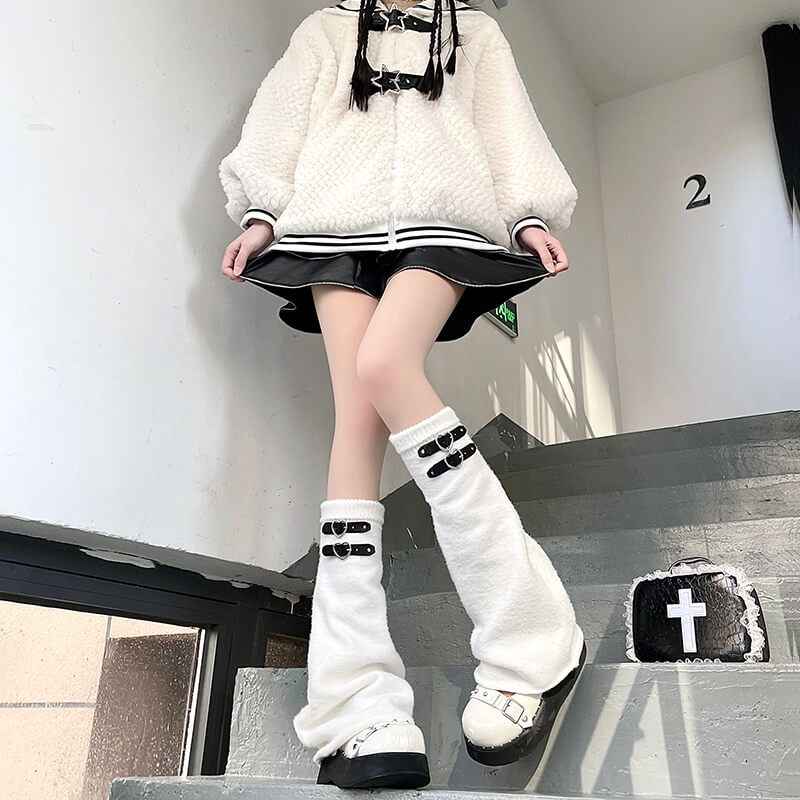 White with Black buckles