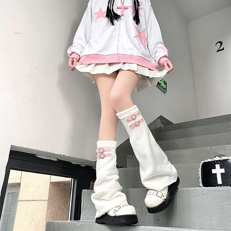 White with Pink buckles
