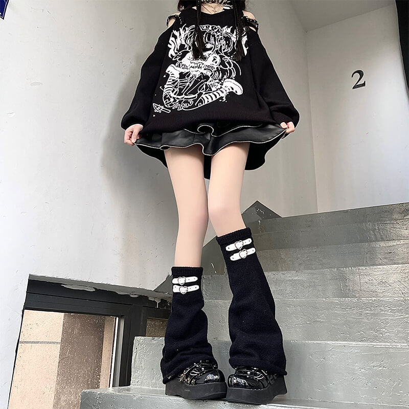 Black with White buckles