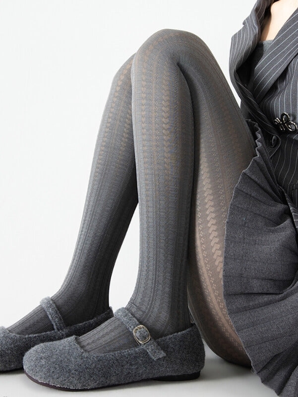 Heart hollow-out velvet tights