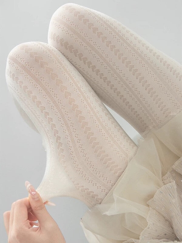 Heart hollow-out velvet tights