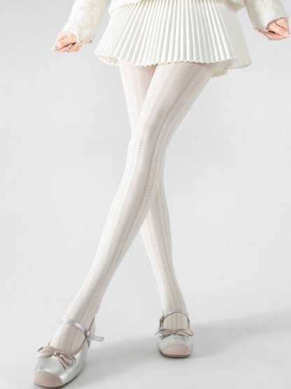 Heart hollow-out velvet tights