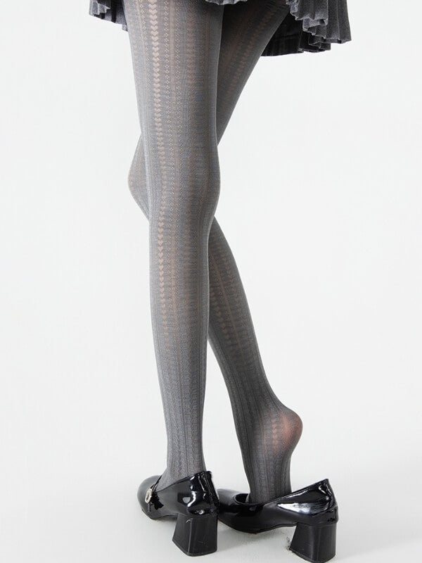 Heart hollow-out velvet tights