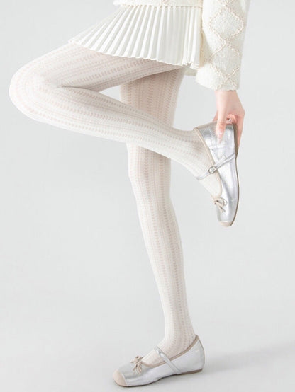 Heart hollow-out velvet tights