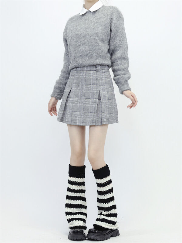 Hollow-out black pink y2k leg warmers