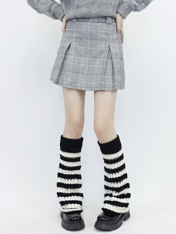 Hollow-out black pink y2k leg warmers