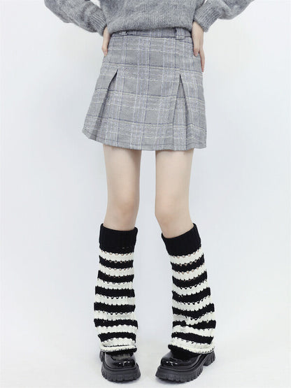 Hollow-out black pink y2k leg warmers