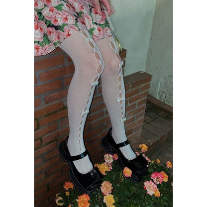 Hollow-out cute bows lolita tights