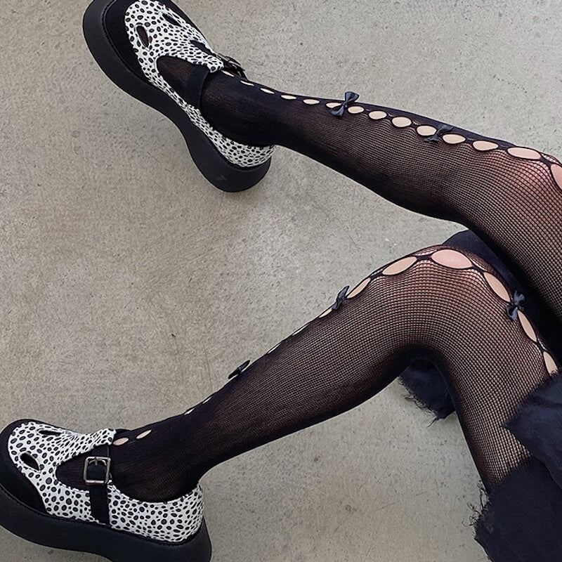Hollow-out cute bows lolita tights