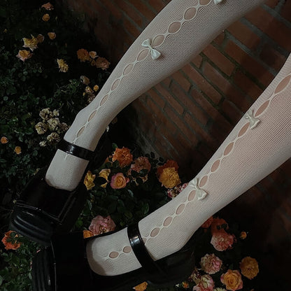Hollow-out cute bows lolita tights