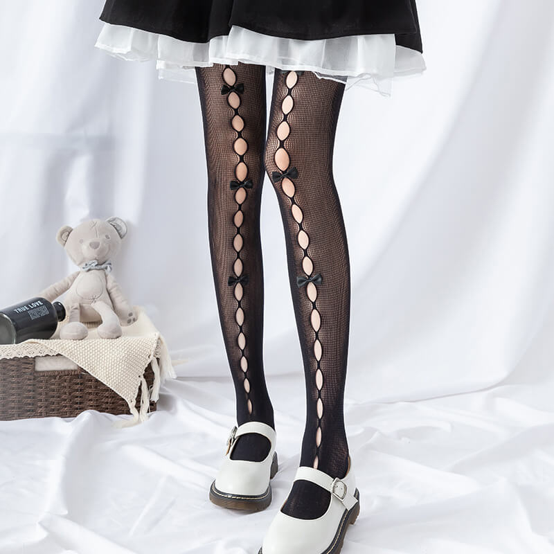 Hollow-out cute bows lolita tights