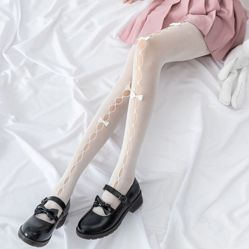 Hollow-out cute bows lolita tights