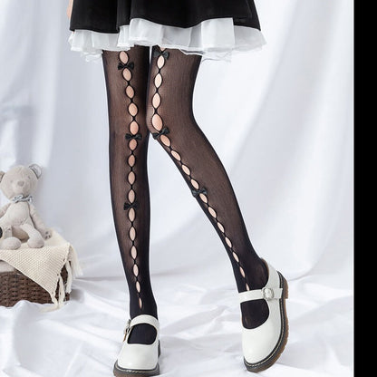 Hollow-out cute bows lolita tights