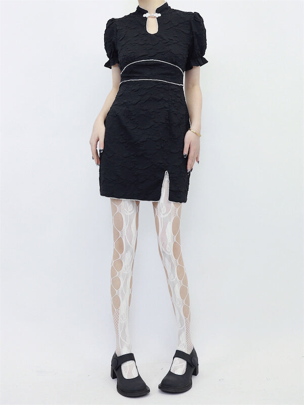 Hollow-out rose aesthetic tights