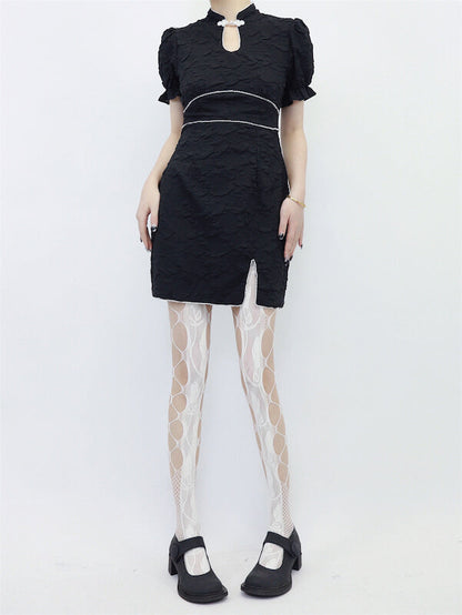 Hollow-out rose aesthetic tights