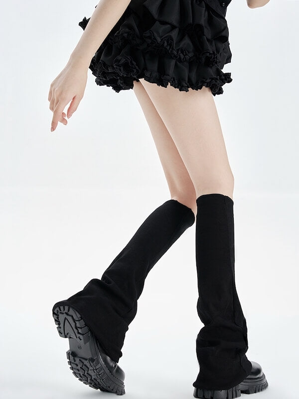 JK girl ribbed flared leg warmers