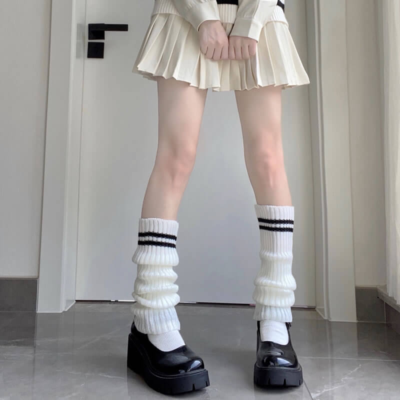 JK girl stripes leg warmers