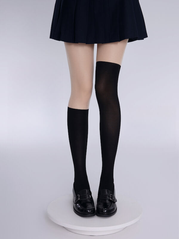 JK style stockings-effect tights