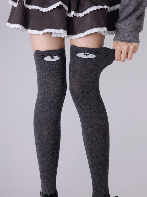 Kawaii bear over knee stockings