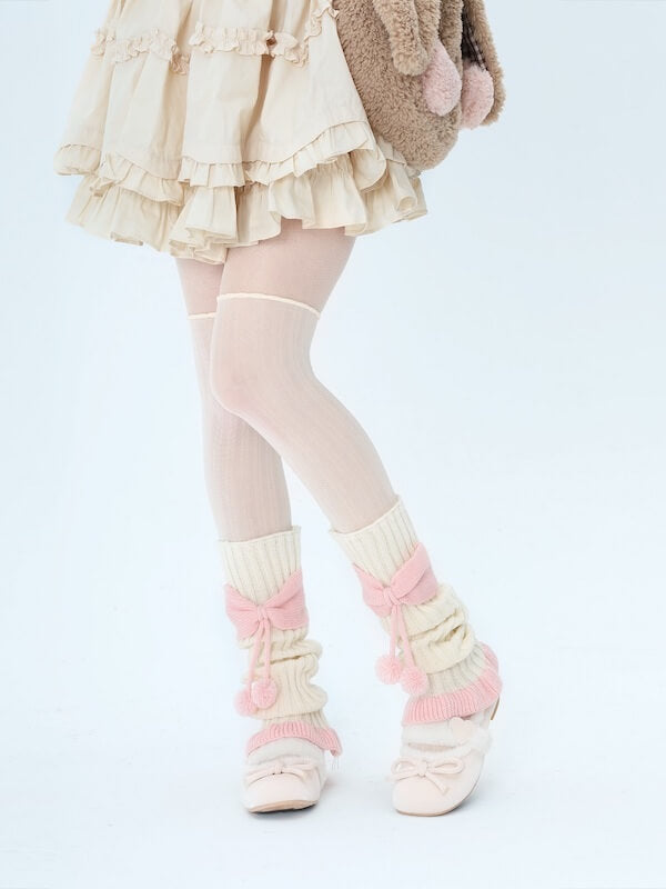 Lace grid patchwork tights